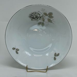 Winterling Roslau Bavaria Germany Bowl Silver Rim Rose 9” Diameter